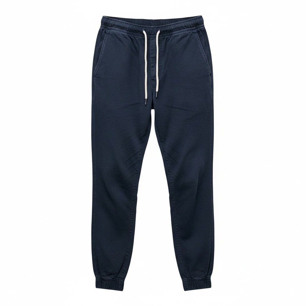 Abercrombie & Fitch Chino Joggers Men's Size Large Navy Stretch Drawstring